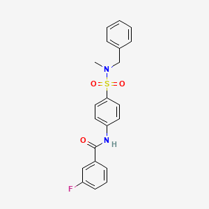 N-{4-[benzyl(methyl)sulfamoyl]phenyl}-3-fluorobenzamide