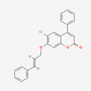 molecular formula C24H17ClO3 B11164006 6-chloro-4-phenyl-7-{[(2E)-3-phenylprop-2-en-1-yl]oxy}-2H-chromen-2-one 