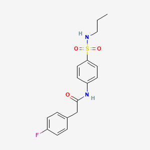 molecular formula C17H19FN2O3S B11164013 2-(4-fluorophenyl)-N-[4-(propylsulfamoyl)phenyl]acetamide 