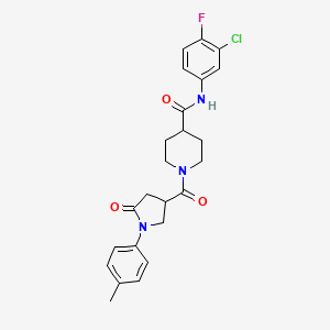 N-(3-chloro-4-fluorophenyl)-1-{[1-(4-methylphenyl)-5-oxopyrrolidin-3-yl]carbonyl}piperidine-4-carboxamide