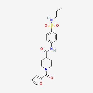 molecular formula C20H25N3O5S B11164038 1-(furan-2-carbonyl)-N-[4-(propylsulfamoyl)phenyl]piperidine-4-carboxamide 