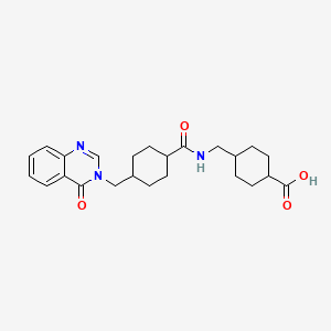 molecular formula C24H31N3O4 B11164043 trans-4-{[({trans-4-[(4-oxoquinazolin-3(4H)-yl)methyl]cyclohexyl}carbonyl)amino]methyl}cyclohexanecarboxylic acid 