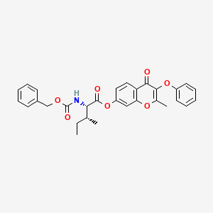 molecular formula C30H29NO7 B11164056 2-methyl-4-oxo-3-phenoxy-4H-chromen-7-yl N-[(benzyloxy)carbonyl]-L-isoleucinate 