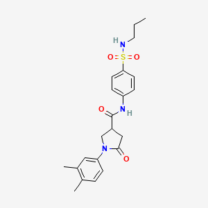 1-(3,4-dimethylphenyl)-5-oxo-N-[4-(propylsulfamoyl)phenyl]pyrrolidine-3-carboxamide