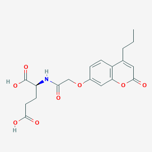 molecular formula C19H21NO8 B11164080 N-{[(2-oxo-4-propyl-2H-chromen-7-yl)oxy]acetyl}-L-glutamic acid 