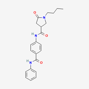 molecular formula C22H25N3O3 B11164098 1-butyl-5-oxo-N-[4-(phenylcarbamoyl)phenyl]pyrrolidine-3-carboxamide 