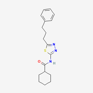 molecular formula C18H23N3OS B11164126 N-[5-(3-phenylpropyl)-1,3,4-thiadiazol-2-yl]cyclohexanecarboxamide 