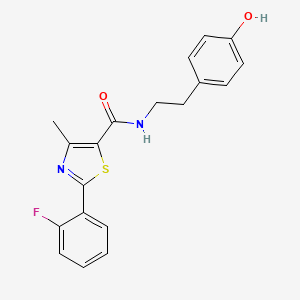 molecular formula C19H17FN2O2S B11164136 2-(2-fluorophenyl)-N-[2-(4-hydroxyphenyl)ethyl]-4-methyl-1,3-thiazole-5-carboxamide 