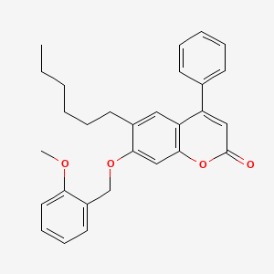 6-hexyl-7-[(2-methoxybenzyl)oxy]-4-phenyl-2H-chromen-2-one