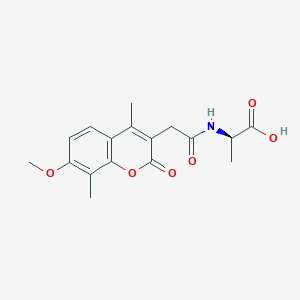 molecular formula C17H19NO6 B11164169 N-[(7-methoxy-4,8-dimethyl-2-oxo-2H-chromen-3-yl)acetyl]-D-alanine 