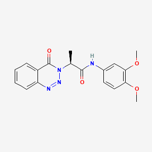 molecular formula C18H18N4O4 B11164174 (2S)-N-(3,4-dimethoxyphenyl)-2-(4-oxo-1,2,3-benzotriazin-3(4H)-yl)propanamide 