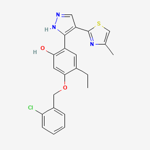 5-[(2-chlorobenzyl)oxy]-4-ethyl-2-[4-(4-methyl-1,3-thiazol-2-yl)-1H-pyrazol-3-yl]phenol