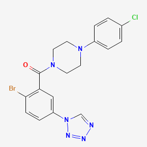 molecular formula C18H16BrClN6O B11164225 [2-bromo-5-(1H-tetrazol-1-yl)phenyl][4-(4-chlorophenyl)piperazin-1-yl]methanone 