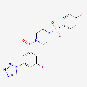 {4-[(4-fluorophenyl)sulfonyl]piperazin-1-yl}[3-fluoro-5-(1H-tetrazol-1-yl)phenyl]methanone