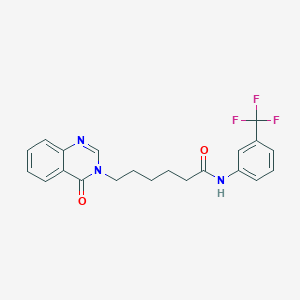 molecular formula C21H20F3N3O2 B11164248 6-(4-oxoquinazolin-3(4H)-yl)-N-[3-(trifluoromethyl)phenyl]hexanamide 