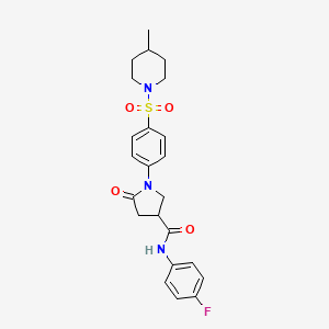 N-(4-fluorophenyl)-1-{4-[(4-methylpiperidin-1-yl)sulfonyl]phenyl}-5-oxopyrrolidine-3-carboxamide