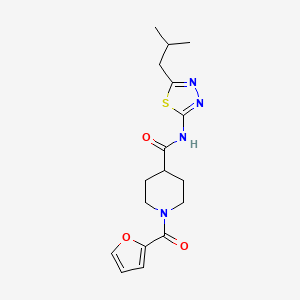 molecular formula C17H22N4O3S B11164284 1-(furan-2-ylcarbonyl)-N-[5-(2-methylpropyl)-1,3,4-thiadiazol-2-yl]piperidine-4-carboxamide 