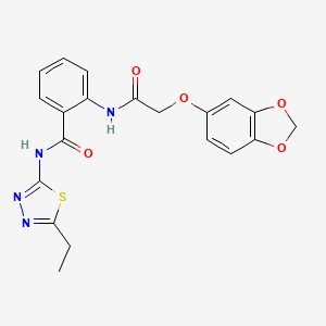 2-{[(1,3-benzodioxol-5-yloxy)acetyl]amino}-N-(5-ethyl-1,3,4-thiadiazol-2-yl)benzamide