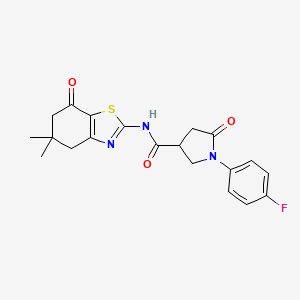 N-(5,5-dimethyl-7-oxo-4,5,6,7-tetrahydro-1,3-benzothiazol-2-yl)-1-(4-fluorophenyl)-5-oxopyrrolidine-3-carboxamide