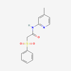 molecular formula C14H14N2O3S B11164328 2-(benzenesulfonyl)-N-(4-methylpyridin-2-yl)acetamide 