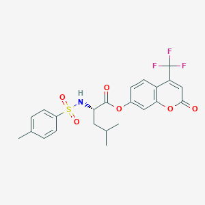 molecular formula C23H22F3NO6S B11164332 2-oxo-4-(trifluoromethyl)-2H-chromen-7-yl N-[(4-methylphenyl)sulfonyl]-L-leucinate 