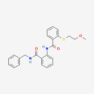 N-[2-(benzylcarbamoyl)phenyl]-2-[(2-methoxyethyl)sulfanyl]benzamide