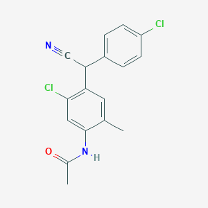 molecular formula C17H14Cl2N2O B11164352 N-{5-chloro-4-[(4-chlorophenyl)(cyano)methyl]-2-methylphenyl}acetamide 