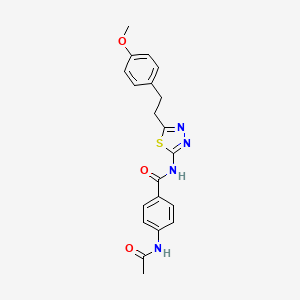 4-(acetylamino)-N-{5-[2-(4-methoxyphenyl)ethyl]-1,3,4-thiadiazol-2-yl}benzamide