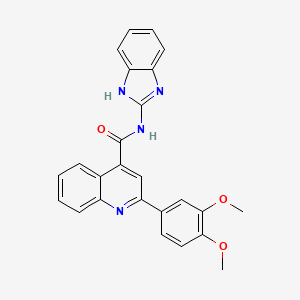 molecular formula C25H20N4O3 B11164383 N-(1H-benzimidazol-2-yl)-2-(3,4-dimethoxyphenyl)quinoline-4-carboxamide 