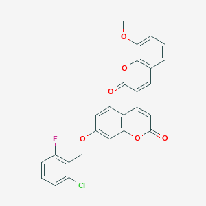 7'-[(2-chloro-6-fluorobenzyl)oxy]-8-methoxy-2H,2'H-3,4'-bichromene-2,2'-dione