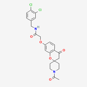 molecular formula C24H24Cl2N2O5 B11164448 2-[(1'-acetyl-4-oxo-3,4-dihydrospiro[chromene-2,4'-piperidin]-7-yl)oxy]-N-(3,4-dichlorobenzyl)acetamide 