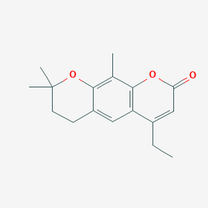 molecular formula C17H20O3 B11164474 4-ethyl-8,8,10-trimethyl-7,8-dihydro-2H,6H-pyrano[3,2-g]chromen-2-one 