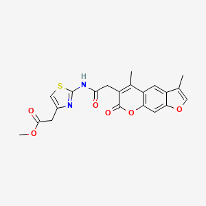 methyl (2-{[(3,5-dimethyl-7-oxo-7H-furo[3,2-g]chromen-6-yl)acetyl]amino}-1,3-thiazol-4-yl)acetate