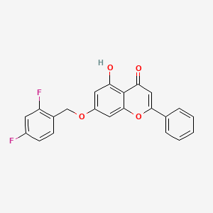 molecular formula C22H14F2O4 B11164517 7-[(2,4-difluorobenzyl)oxy]-5-hydroxy-2-phenyl-4H-chromen-4-one 