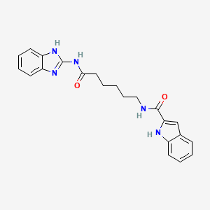 molecular formula C22H23N5O2 B11164533 N-[6-(1H-1,3-benzimidazol-2-ylamino)-6-oxohexyl]-1H-indole-2-carboxamide 