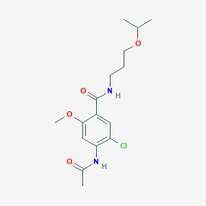 molecular formula C16H23ClN2O4 B11164539 4-(acetylamino)-5-chloro-2-methoxy-N-[3-(propan-2-yloxy)propyl]benzamide 