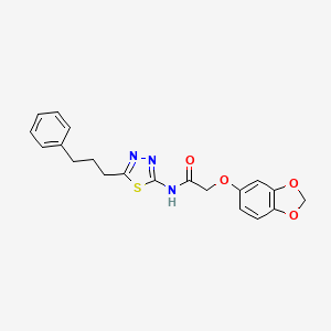 2-(1,3-benzodioxol-5-yloxy)-N-[5-(3-phenylpropyl)-1,3,4-thiadiazol-2-yl]acetamide