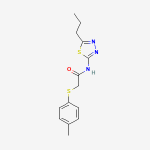 molecular formula C14H17N3OS2 B11164551 2-[(4-methylphenyl)sulfanyl]-N-(5-propyl-1,3,4-thiadiazol-2-yl)acetamide 