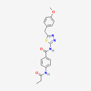 N-[5-(4-methoxybenzyl)-1,3,4-thiadiazol-2-yl]-4-(propanoylamino)benzamide