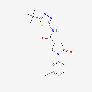 N-(5-tert-butyl-1,3,4-thiadiazol-2-yl)-1-(3,4-dimethylphenyl)-5-oxopyrrolidine-3-carboxamide