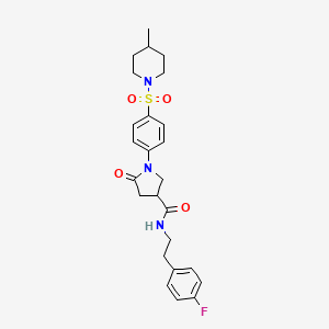 N-[2-(4-fluorophenyl)ethyl]-1-{4-[(4-methylpiperidin-1-yl)sulfonyl]phenyl}-5-oxopyrrolidine-3-carboxamide