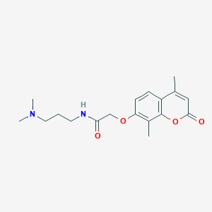 molecular formula C18H24N2O4 B11164584 N-[3-(dimethylamino)propyl]-2-[(4,8-dimethyl-2-oxo-2H-chromen-7-yl)oxy]acetamide 