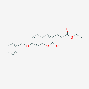 molecular formula C24H26O5 B11164611 ethyl 3-{7-[(2,5-dimethylbenzyl)oxy]-4-methyl-2-oxo-2H-chromen-3-yl}propanoate 