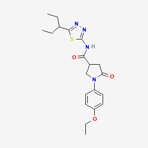 1-(4-ethoxyphenyl)-5-oxo-N-[5-(pentan-3-yl)-1,3,4-thiadiazol-2-yl]pyrrolidine-3-carboxamide