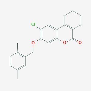 2-chloro-3-[(2,5-dimethylbenzyl)oxy]-7,8,9,10-tetrahydro-6H-benzo[c]chromen-6-one