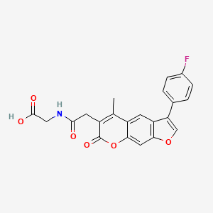 molecular formula C22H16FNO6 B11164650 N-{[3-(4-fluorophenyl)-5-methyl-7-oxo-7H-furo[3,2-g]chromen-6-yl]acetyl}glycine 