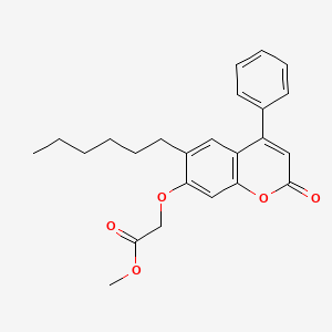 methyl [(6-hexyl-2-oxo-4-phenyl-2H-chromen-7-yl)oxy]acetate