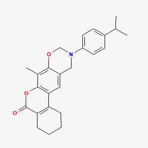 10-(4-isopropylphenyl)-7-methyl-1,2,3,4,10,11-hexahydro-5H,9H-benzo[3,4]chromeno[6,7-e][1,3]oxazin-5-one