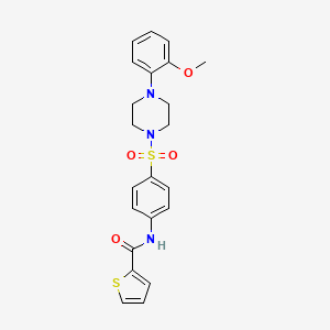 molecular formula C22H23N3O4S2 B11164682 N-(4-{[4-(2-methoxyphenyl)piperazin-1-yl]sulfonyl}phenyl)thiophene-2-carboxamide 