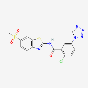 2-chloro-N-[(2E)-6-(methylsulfonyl)-1,3-benzothiazol-2(3H)-ylidene]-5-(1H-tetrazol-1-yl)benzamide